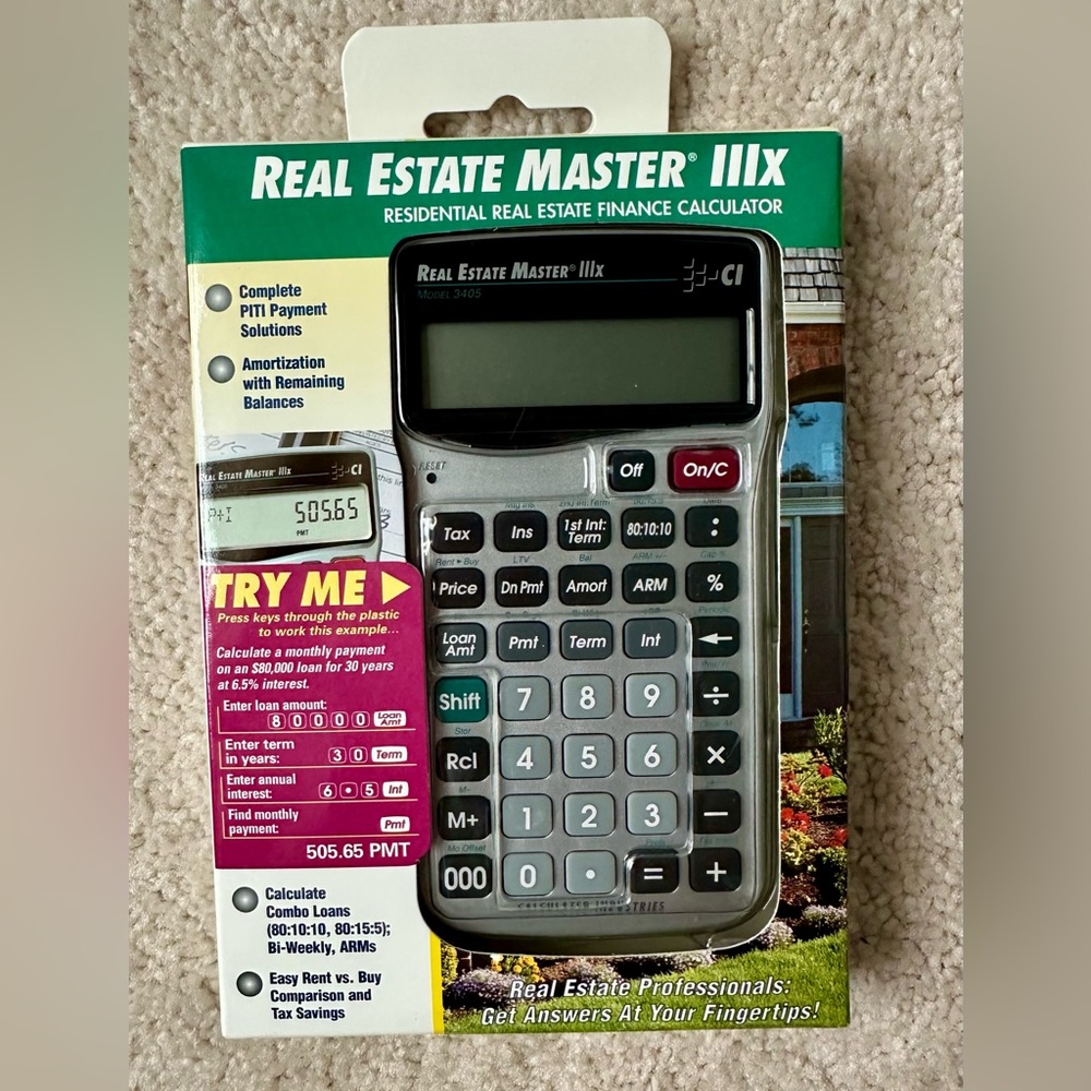 Real Estate Master IIIx -Residential Real Estate Finance Calculator - Model 3405